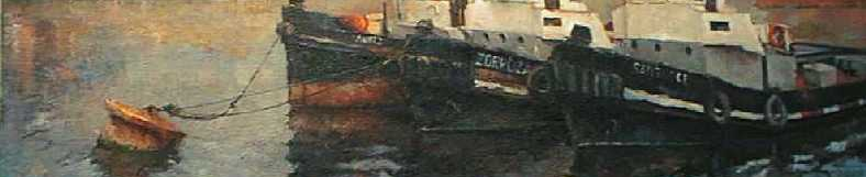 Detalle pictorico de ria e industria vasca