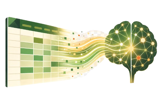 Ilustraci&oacute;n: hoja de c&aacute;lculo y an&aacute;lisis inteligente de datos tabulares